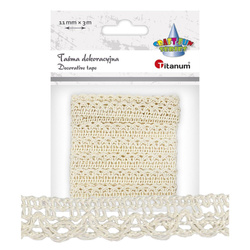 Koronka bawełniana kremowa 11mm x 3m