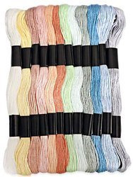 Włóczka mulina 12szt. 8m - kolory pastelowe