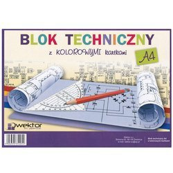 Blok techniczny kolorowy Wektor 160 g - A4, 8 arkuszy