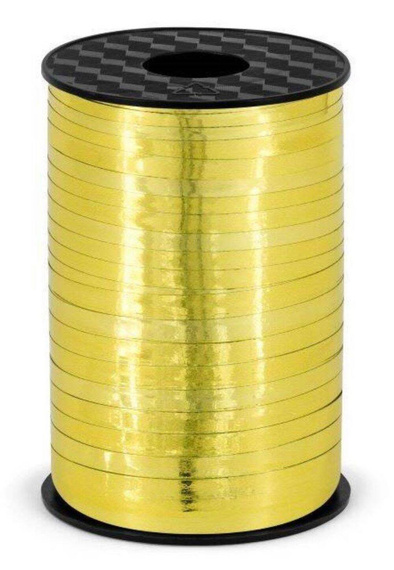 Wstążka świąteczna metalizowana do pakowania 5mm - 225m złota
