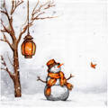 Serwetka 33x33cm - Cheerful Snowman bałwanek